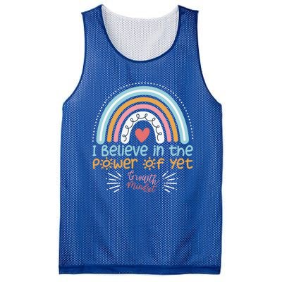 Growth Mindset Teacher Rainbow I Believe In The Power Of Yet Gift Mesh Reversible Basketball Jersey Tank