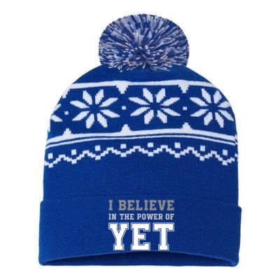 Growth Mindset Teacher Cute Gift I Believe In The Power Of Yet Funny Gift USA-Made Snowflake Beanie