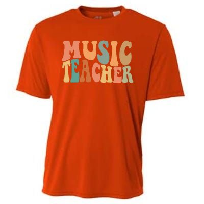 Groovy Music Teacher Cute Back To School Supplies Cooling Performance Crew T-Shirt