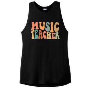 Groovy Music Teacher Cute Back To School Supplies Ladies PosiCharge Tri-Blend Wicking Tank