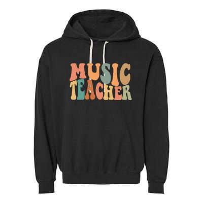 Groovy Music Teacher Cute Back To School Supplies Garment-Dyed Fleece Hoodie