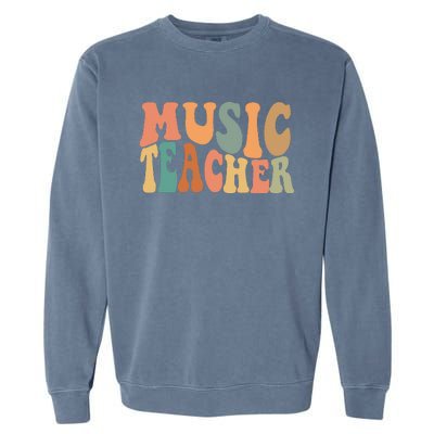 Groovy Music Teacher Cute Back To School Supplies Garment-Dyed Sweatshirt