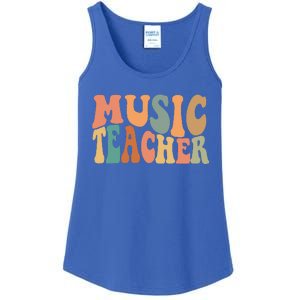 Groovy Music Teacher Cute Back To School Supplies Ladies Essential Tank