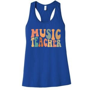 Groovy Music Teacher Cute Back To School Supplies Women's Racerback Tank