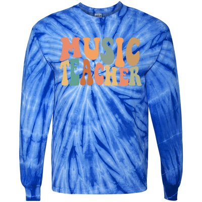 Groovy Music Teacher Cute Back To School Supplies Tie-Dye Long Sleeve Shirt