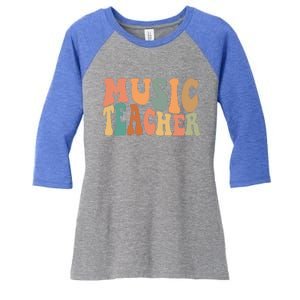 Groovy Music Teacher Cute Back To School Supplies Women's Tri-Blend 3/4-Sleeve Raglan Shirt