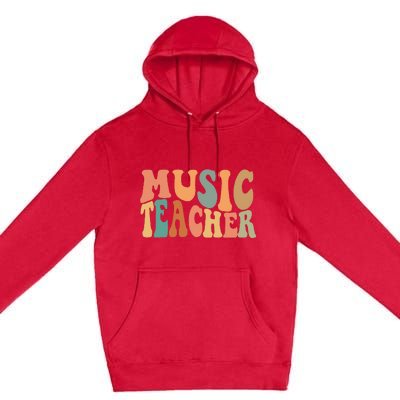 Groovy Music Teacher Cute Back To School Supplies Premium Pullover Hoodie