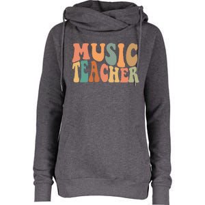 Groovy Music Teacher Cute Back To School Supplies Womens Funnel Neck Pullover Hood