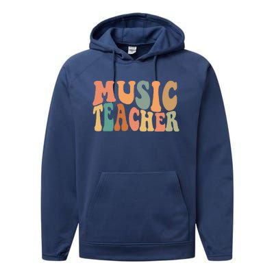 Groovy Music Teacher Cute Back To School Supplies Performance Fleece Hoodie