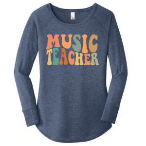 Groovy Music Teacher Cute Back To School Supplies Women's Perfect Tri Tunic Long Sleeve Shirt