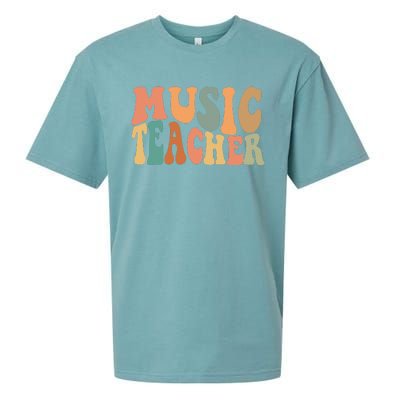 Groovy Music Teacher Cute Back To School Supplies Sueded Cloud Jersey T-Shirt