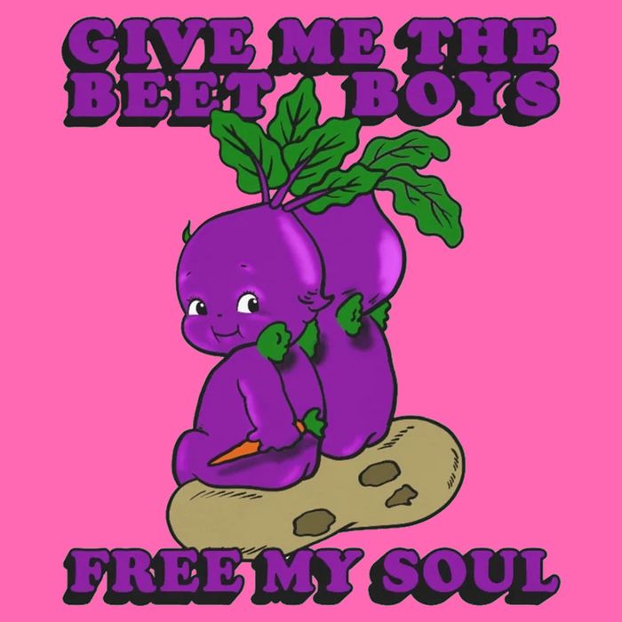 Give Me The Beet Boy And Free My Soul Stripe Pom Pom Beanie
