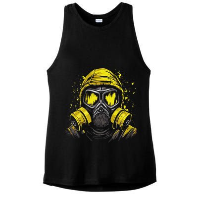 Gas Mask Toxic Biohazard Ladies PosiCharge Tri-Blend Wicking Tank