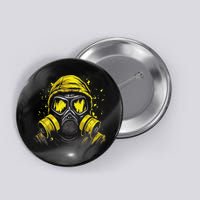 Gas Mask Toxic Biohazard Button