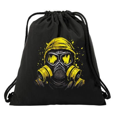 Gas Mask Toxic Biohazard Drawstring Bag