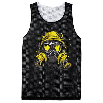 Gas Mask Toxic Biohazard Mesh Reversible Basketball Jersey Tank