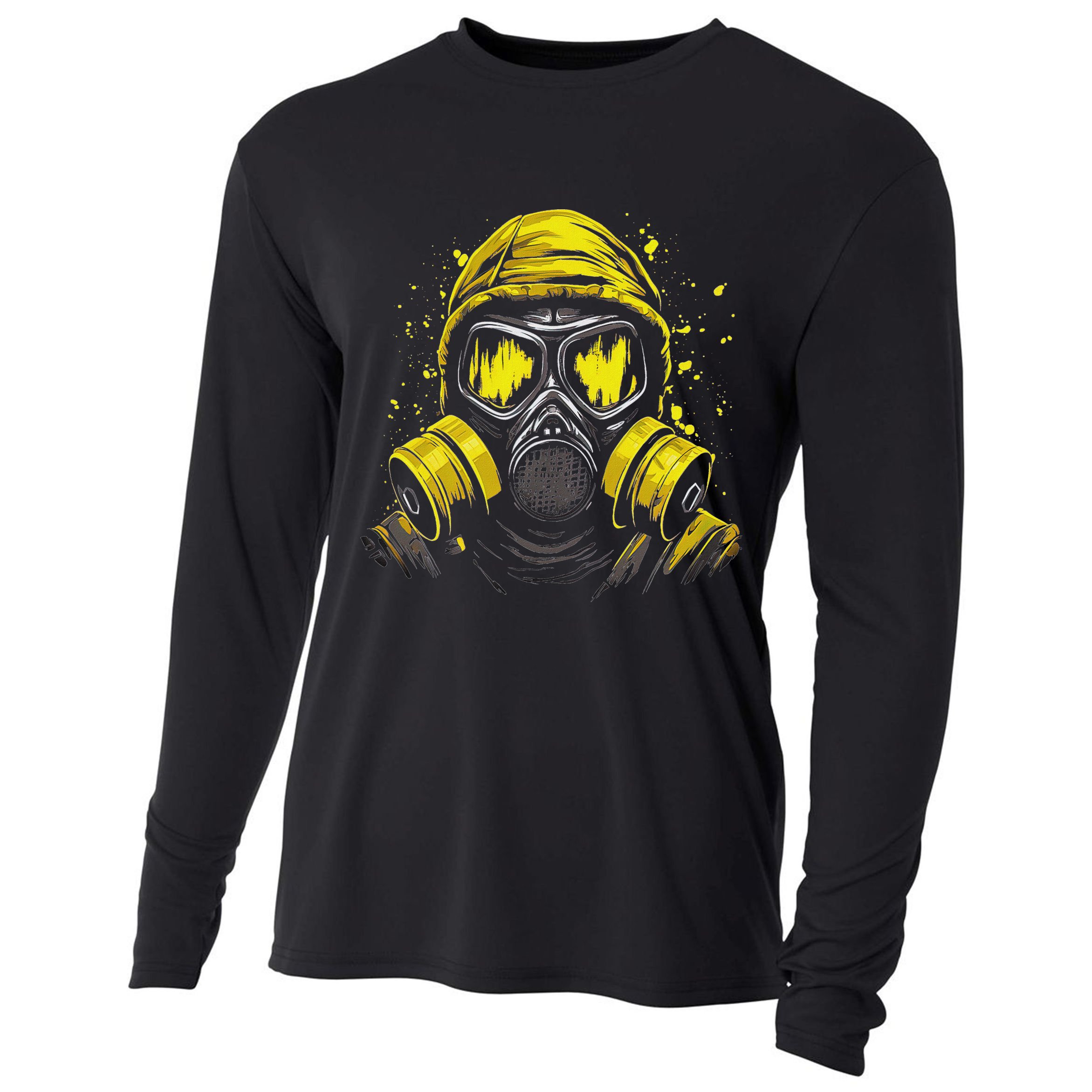 Gas Mask Toxic Biohazard Cooling Performance Long Sleeve Crew