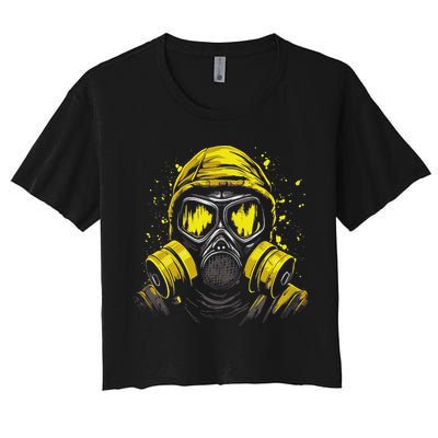 Gas Mask Toxic Biohazard Women's Crop Top Tee