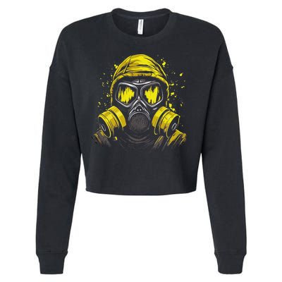 Gas Mask Toxic Biohazard Cropped Pullover Crew