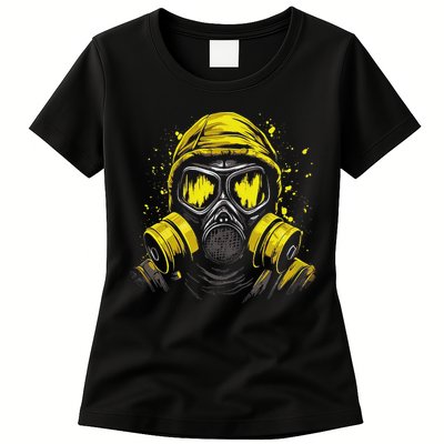 Gas Mask Toxic Biohazard Womens T-Shirt