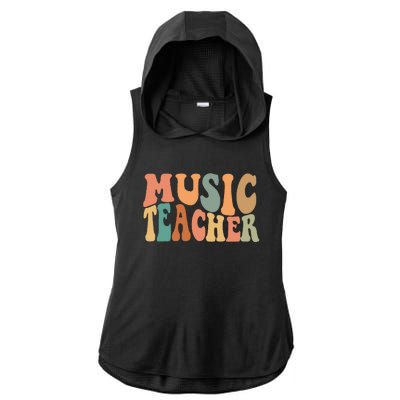 Groovy Music Teacher Cute Back to School Supplies Ladies PosiCharge Tri-Blend Wicking Draft Hoodie Tank