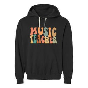 Groovy Music Teacher Cute Back to School Supplies Garment-Dyed Fleece Hoodie