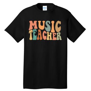 Groovy Music Teacher Cute Back to School Supplies Tall T-Shirt