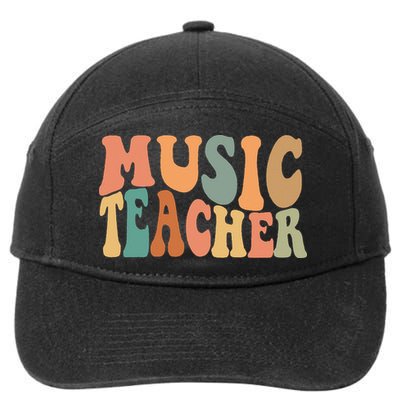 Groovy Music Teacher Cute Back to School Supplies 7-Panel Snapback Hat