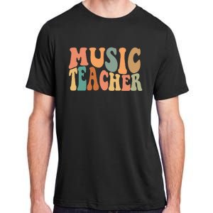 Groovy Music Teacher Cute Back to School Supplies Adult ChromaSoft Performance T-Shirt