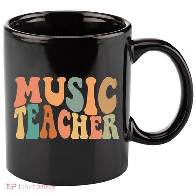 Groovy Music Teacher Cute Back to School Supplies 11oz C Handle Ceramic Mug