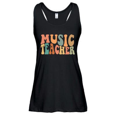 Groovy Music Teacher Cute Back to School Supplies Ladies Essential Flowy Tank