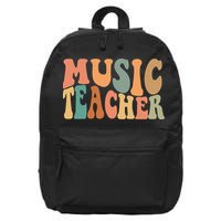 Groovy Music Teacher Cute Back to School Supplies 16 in Basic Backpack