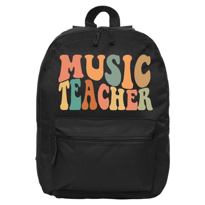 Groovy Music Teacher Cute Back to School Supplies 16 in Basic Backpack