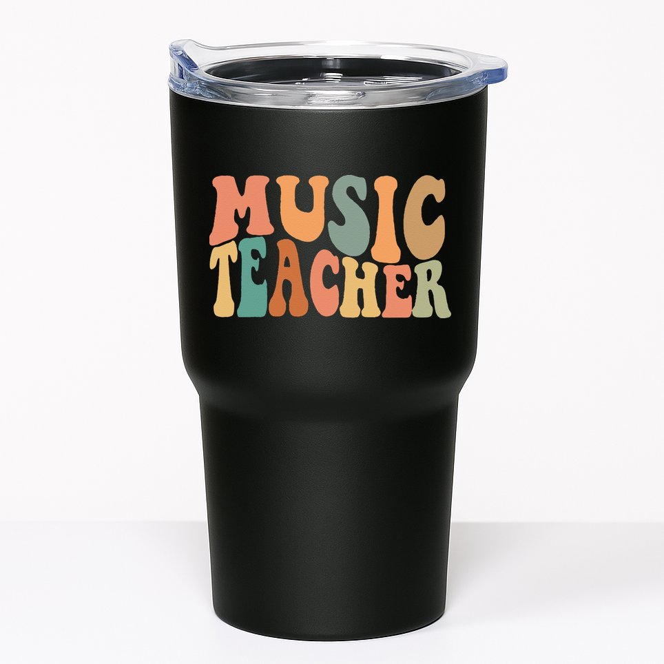 Groovy Music Teacher Cute Back to School Supplies Tumbler