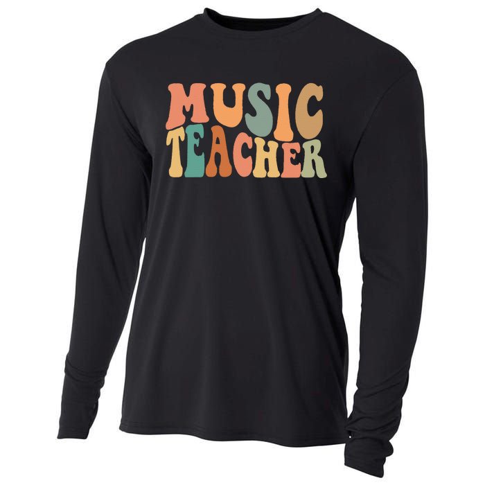 Groovy Music Teacher Cute Back to School Supplies Cooling Performance Long Sleeve Crew