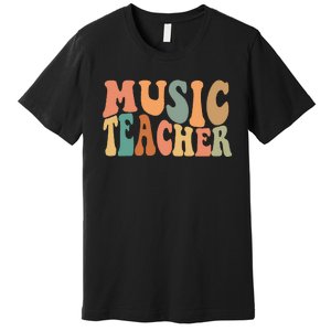 Groovy Music Teacher Cute Back to School Supplies Premium T-Shirt