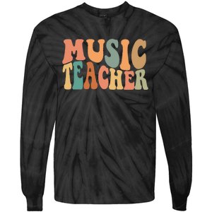 Groovy Music Teacher Cute Back to School Supplies Tie-Dye Long Sleeve Shirt