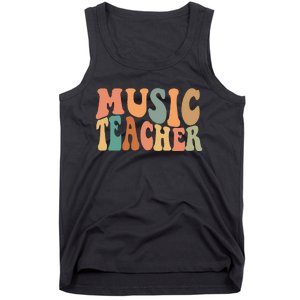 Groovy Music Teacher Cute Back to School Supplies Tank Top