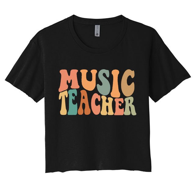 Groovy Music Teacher Cute Back to School Supplies Crop Top