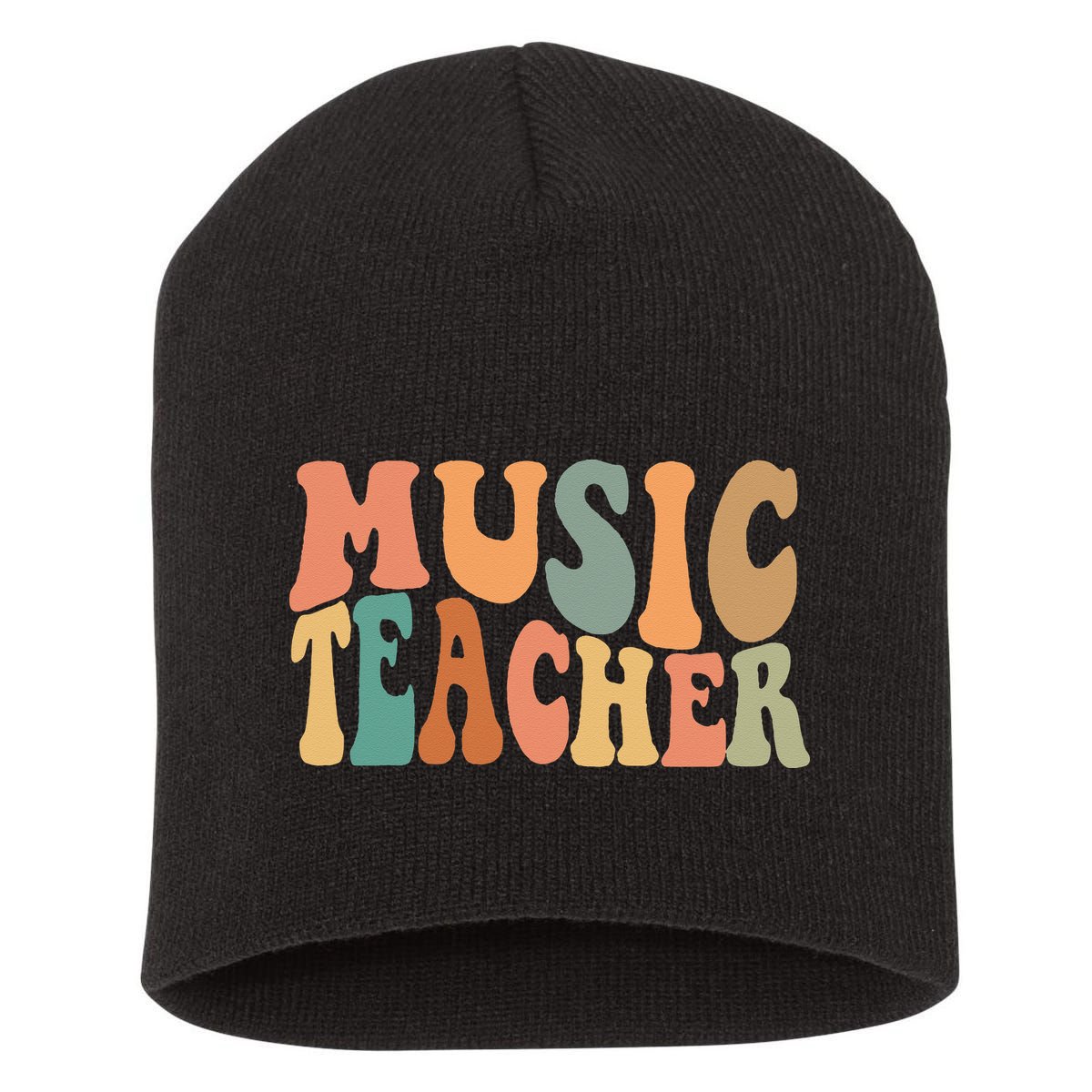 Groovy Music Teacher Cute Back to School Supplies Short Acrylic Beanie
