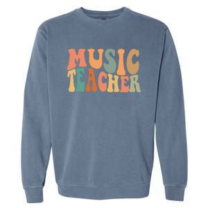 Groovy Music Teacher Cute Back to School Supplies Garment-Dyed Sweatshirt