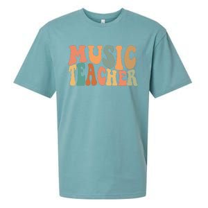 Groovy Music Teacher Cute Back to School Supplies Sueded Cloud Jersey T-Shirt