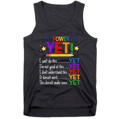 Growth Mindset Teacher Kindness Power Of Yet Inspirational Tank Top