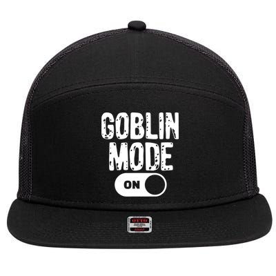 Goblin Mode Trend Goblincore Funny 7 Panel Mesh Trucker Snapback Hat