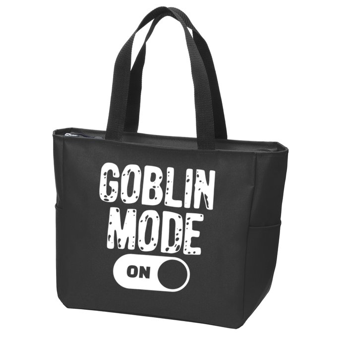 Goblin Mode Trend Goblincore Funny Zip Tote Bag