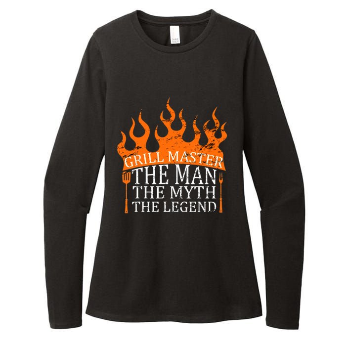 Grill Master - The Man The Myth The Legend BBQ Smoker Womens CVC Long Sleeve Shirt