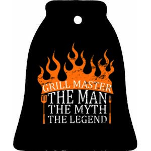 Grill Master - The Man The Myth The Legend BBQ Smoker Ceramic Bell Ornament