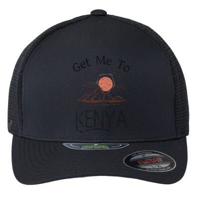 Get Me To Kenya Vintage Vacation Flexfit Unipanel Trucker Cap