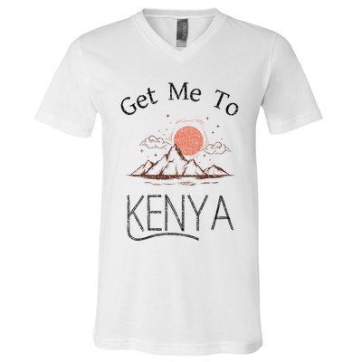 Get Me To Kenya Vintage Vacation V-Neck T-Shirt