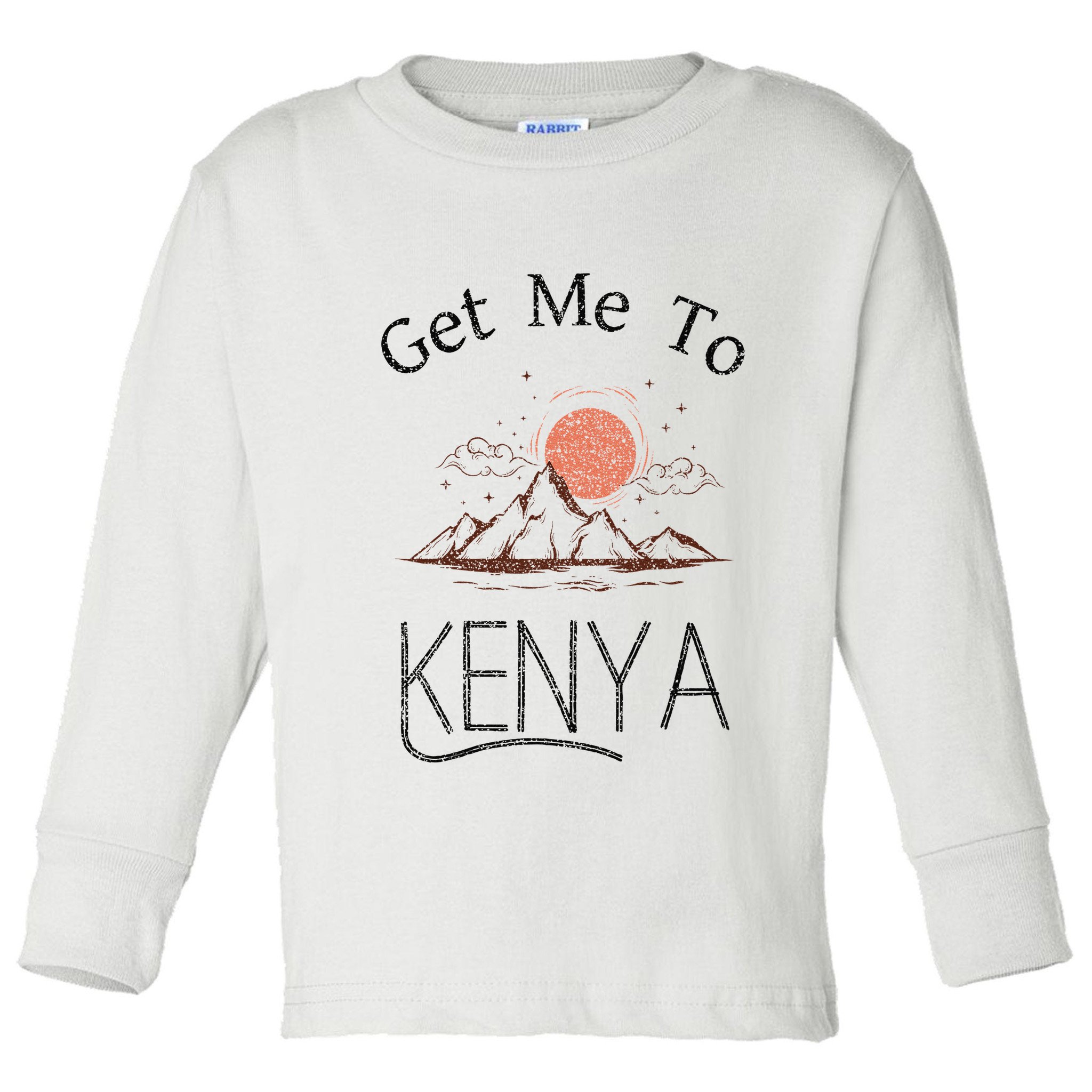 Get Me To Kenya Vintage Vacation Toddler Long Sleeve Shirt